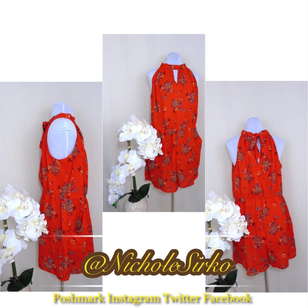 As U Wish Red Floral Romper. Size 2X